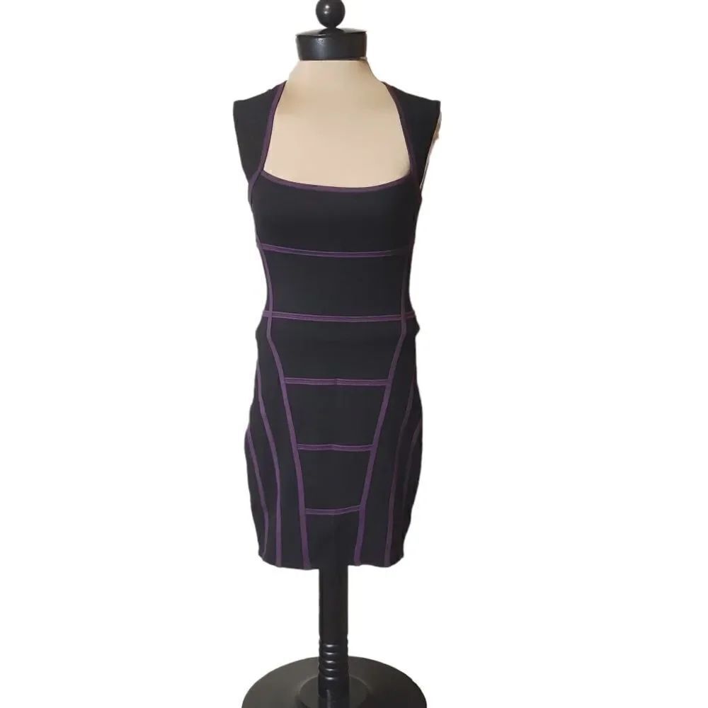 Forever 21 Black Purple Bodycon Dress Medium